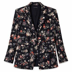 Lane Bryant Floral Blazer Size 22 Plus Size Workwear Career Jacket Navy Floral